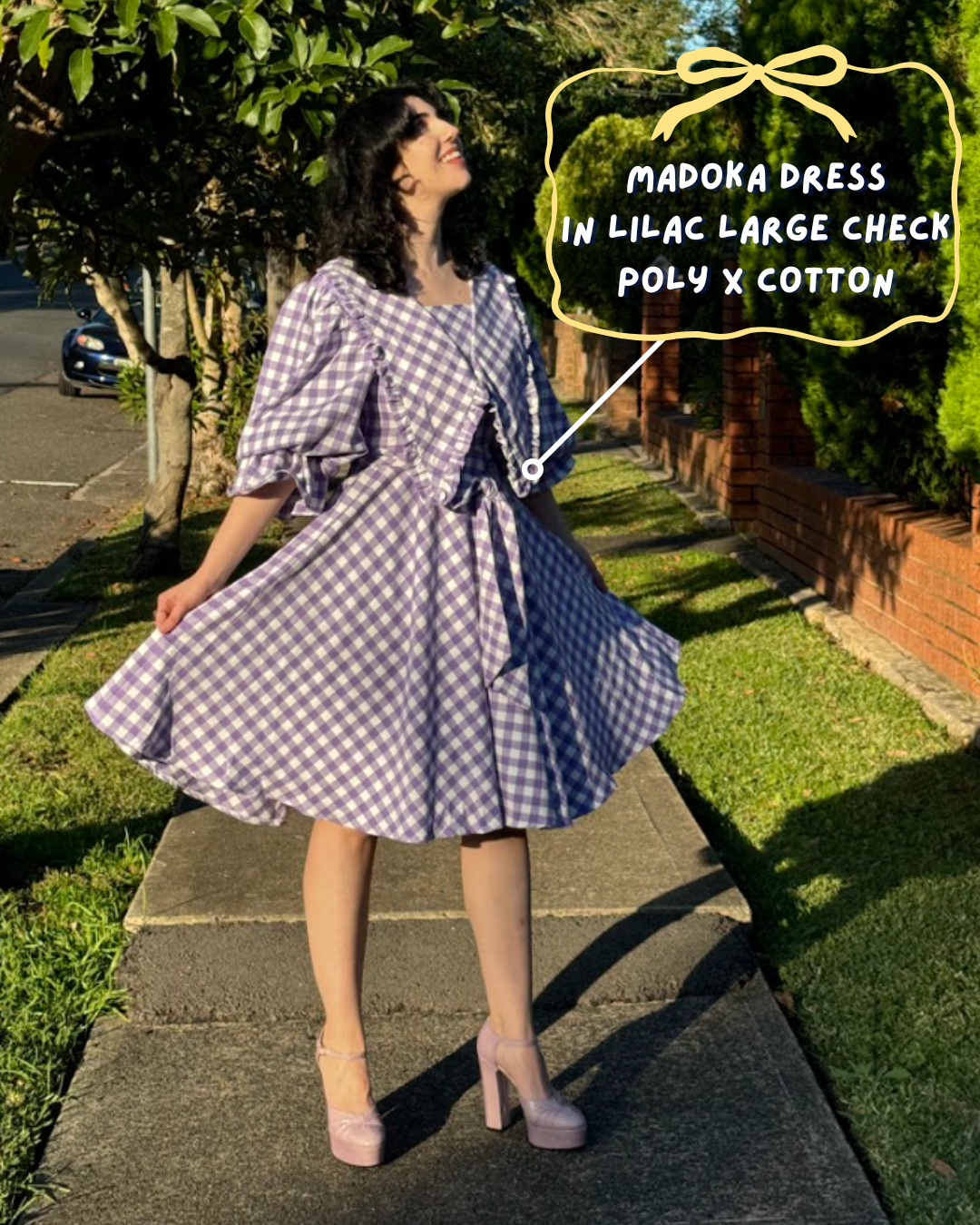 Cotton x Poly Blend - Lilac Check (Large)