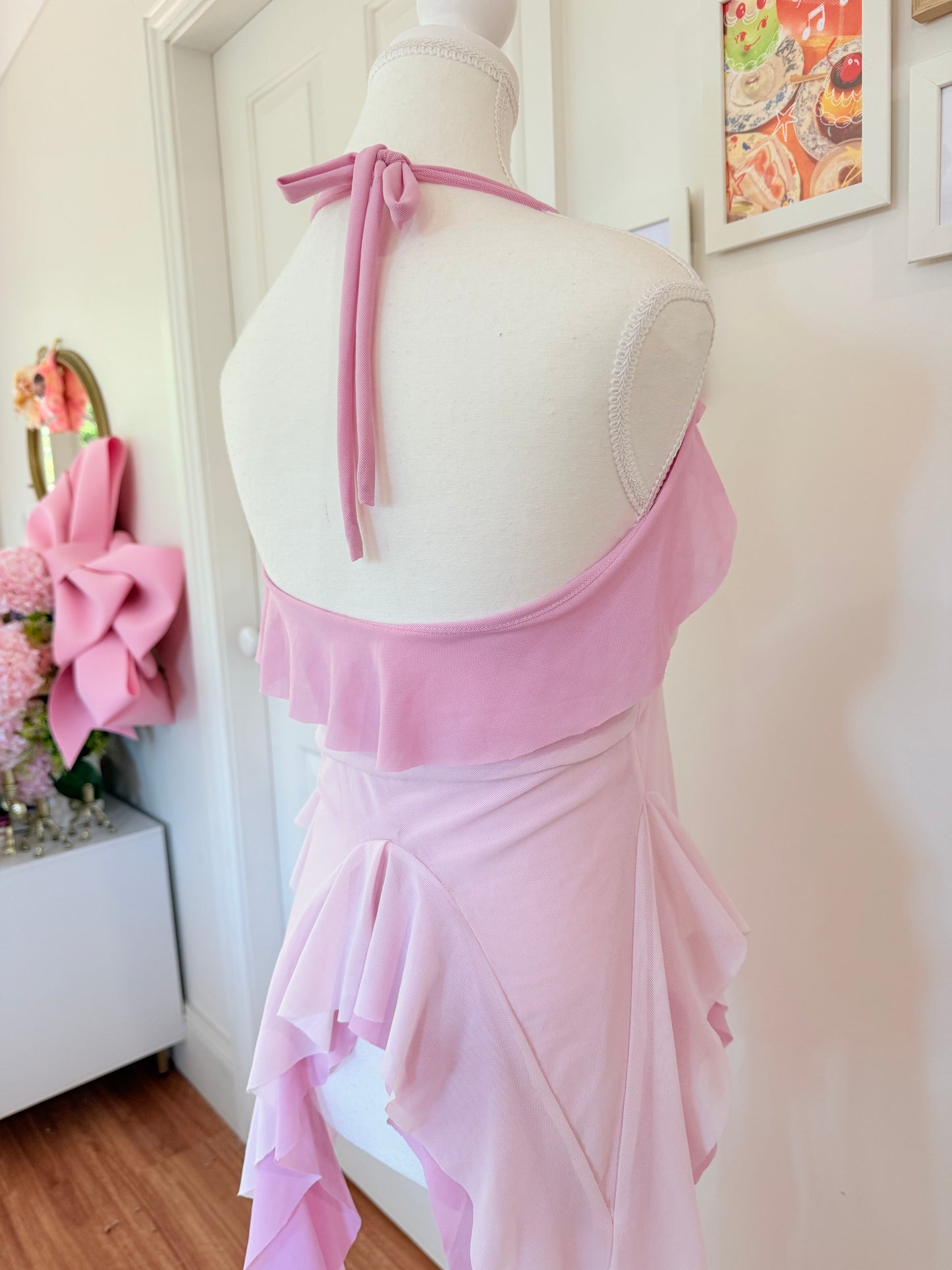 Duotone Jellyfish Overdress - Baby Pink x Dusty Pink Tulle Mesh