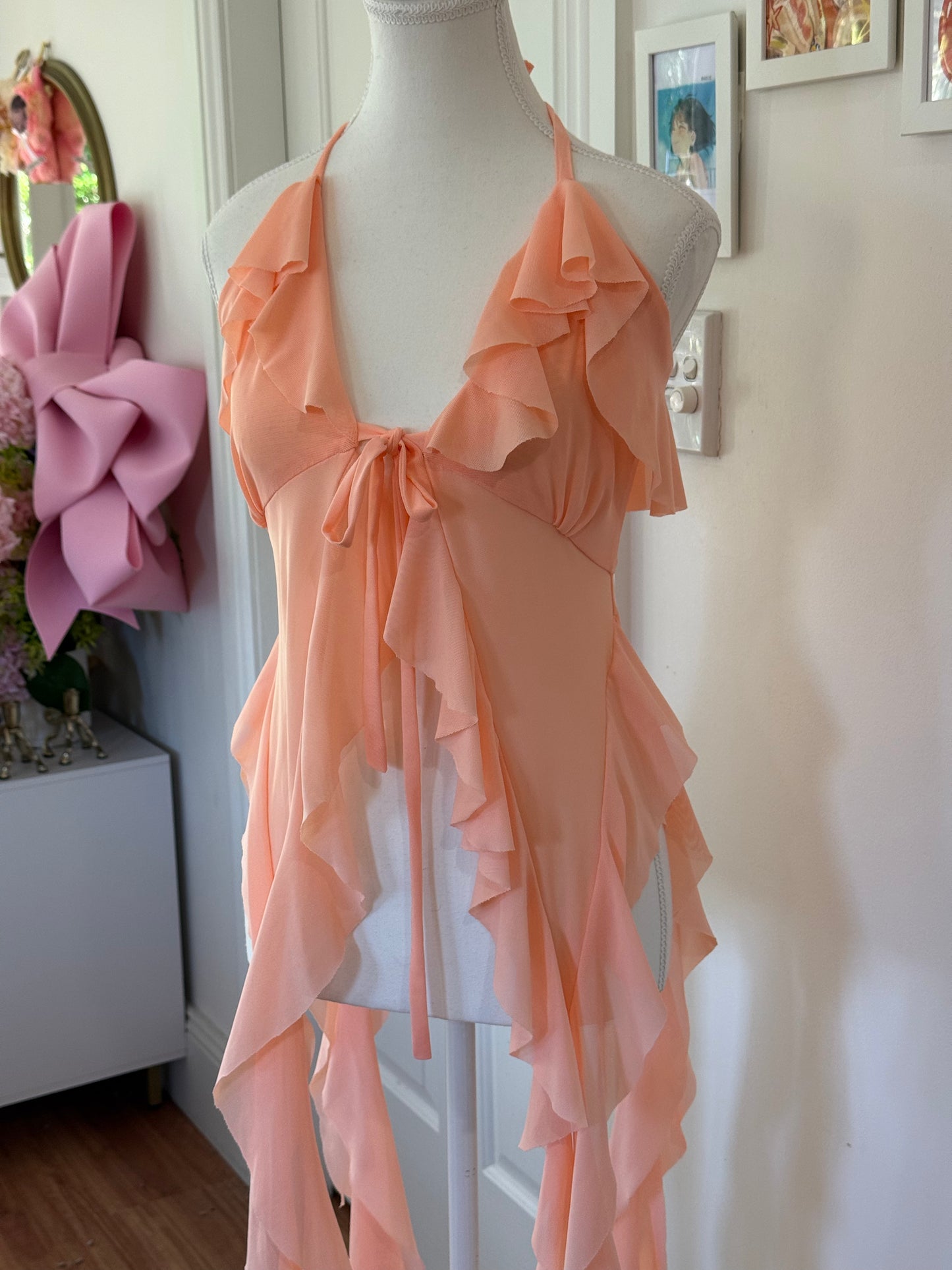 Jellyfish Overdress - Peach Tulle Mesh