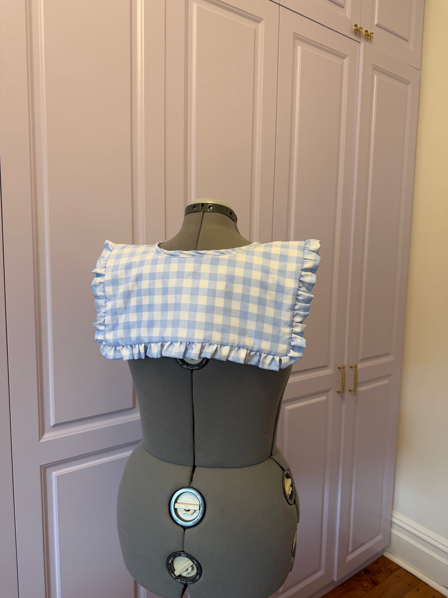 Sailor collar - Baby Blue Check Cotton x Poly