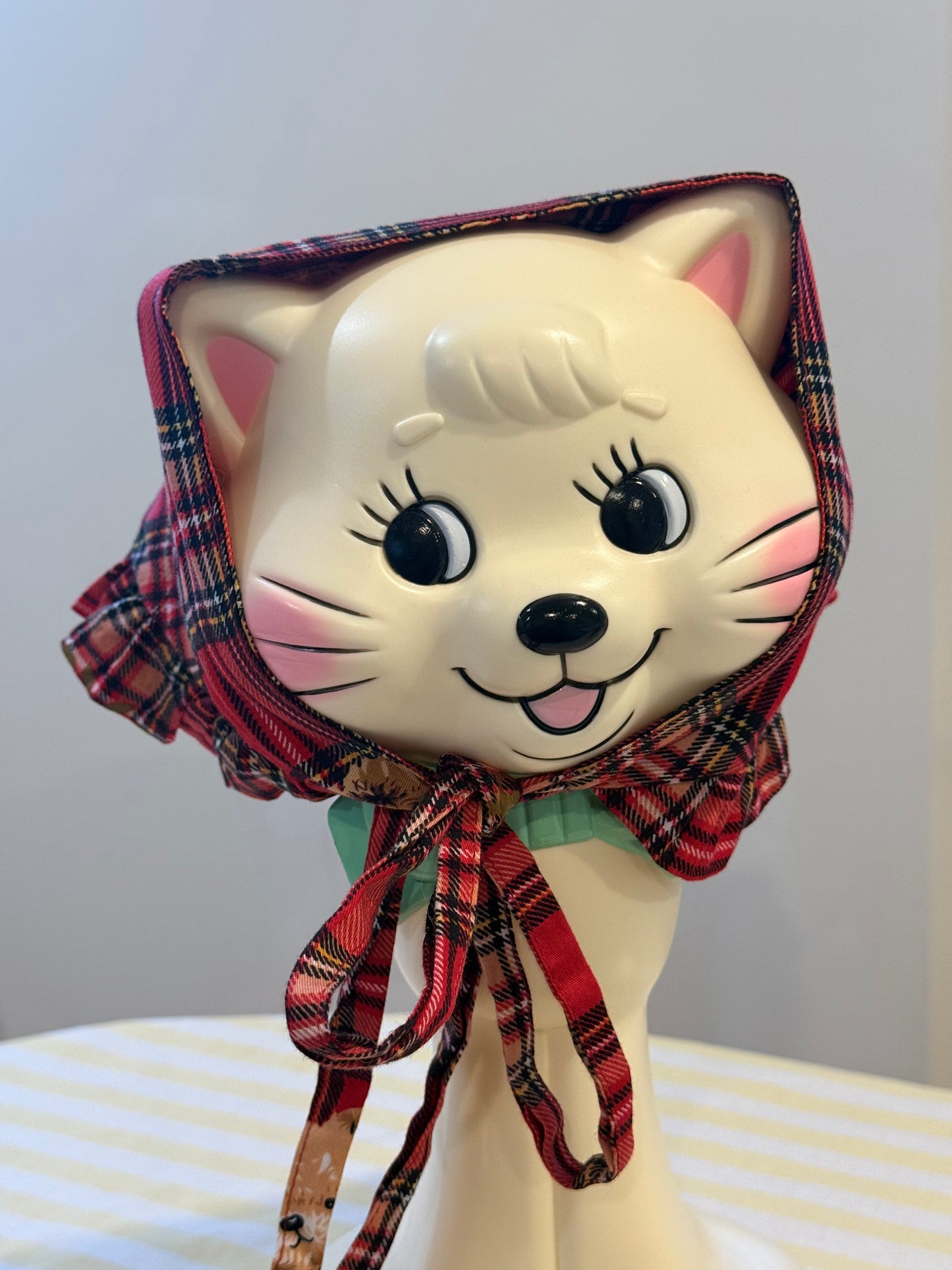 Babushka Scarf - Bear Tartan Cotton