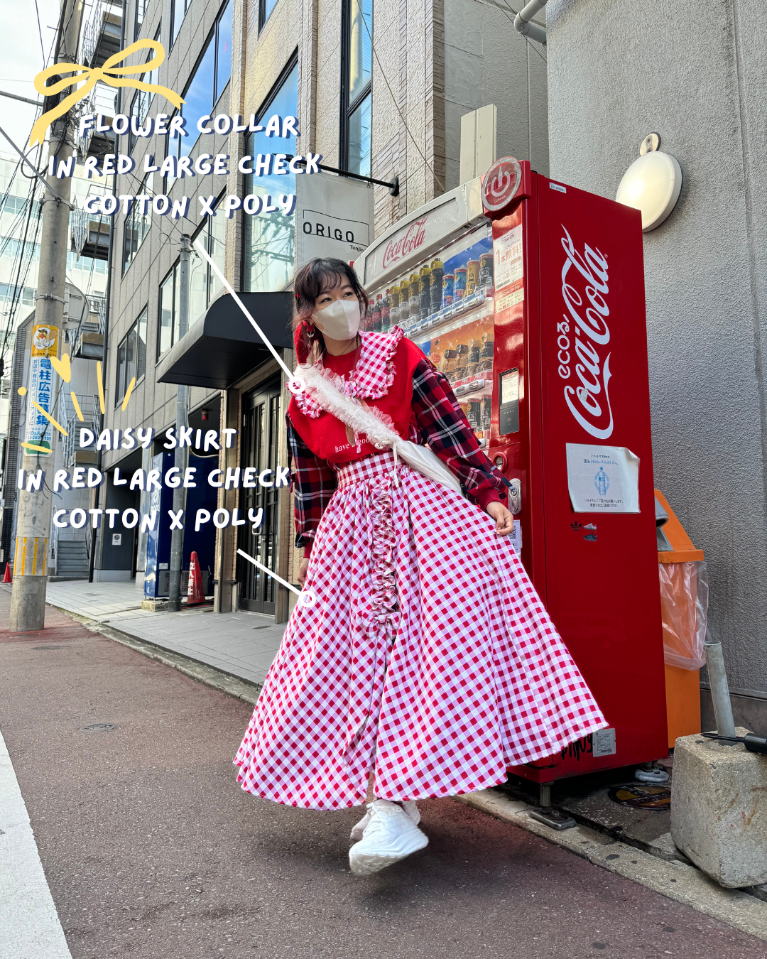 Cotton x Poly Blend - Red Check (Large)