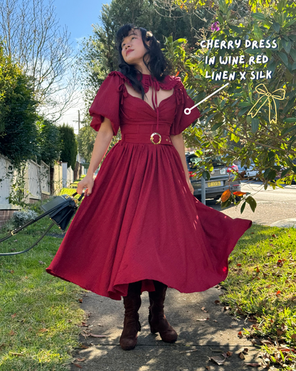 Linen x Silk - Wine Red