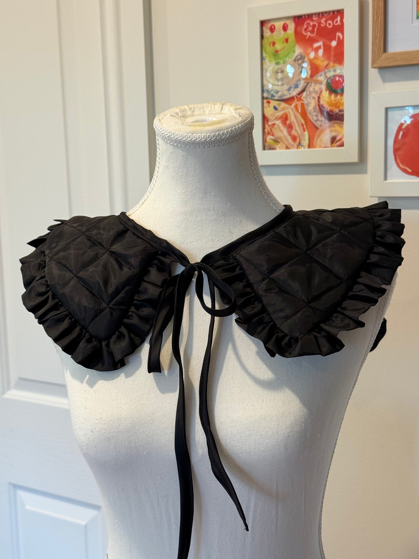 Puffy Quilted collar - Black Poly