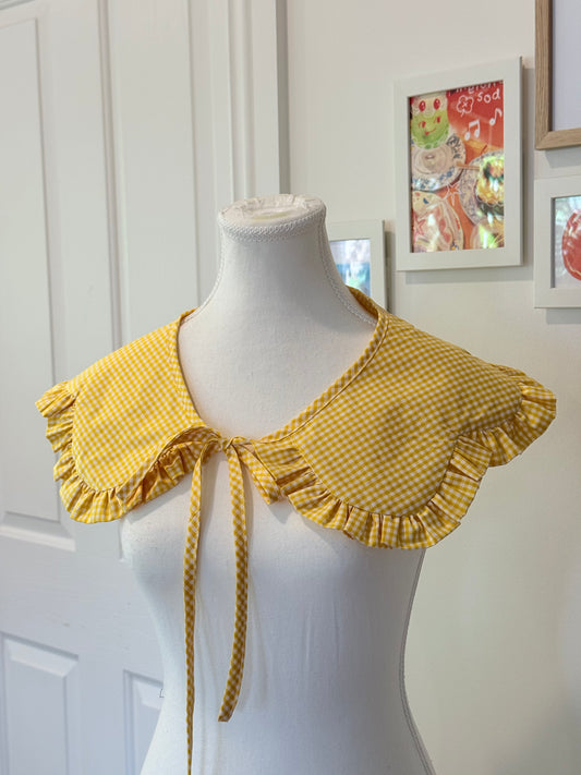 Flower collar - Yellow Check Cotton