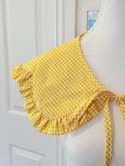 Flower collar - Yellow Check Cotton
