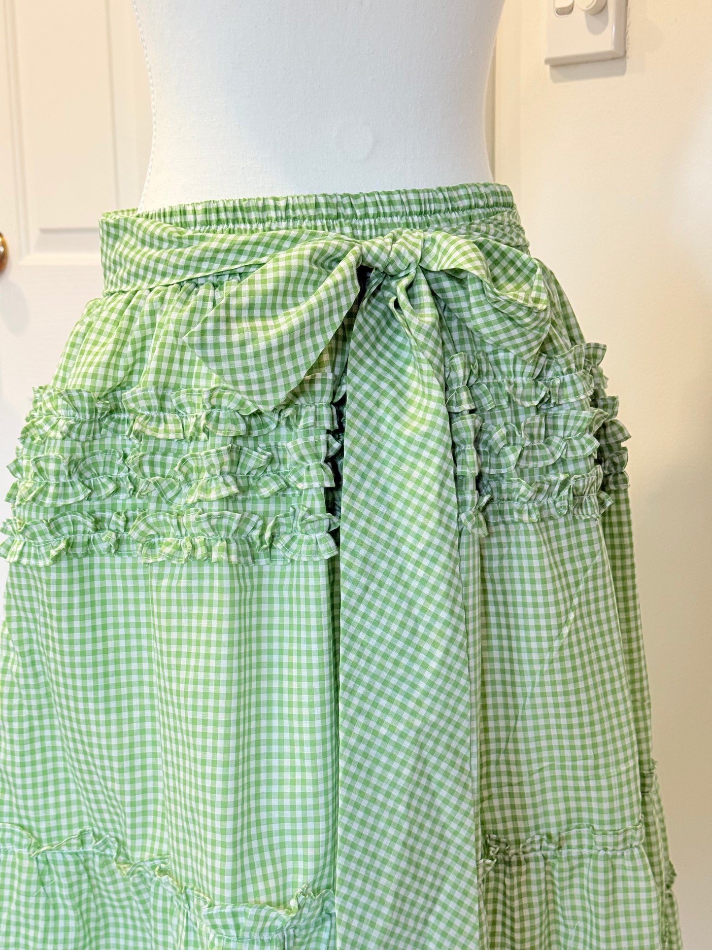 Cabbage Patch Set - Green Gingham Cotton