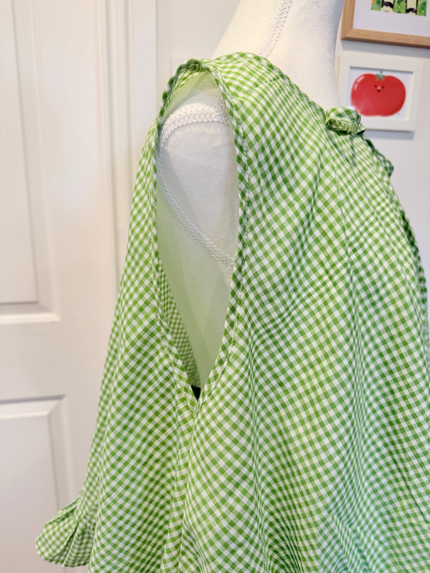 Cabbage Patch Set - Green Gingham Cotton