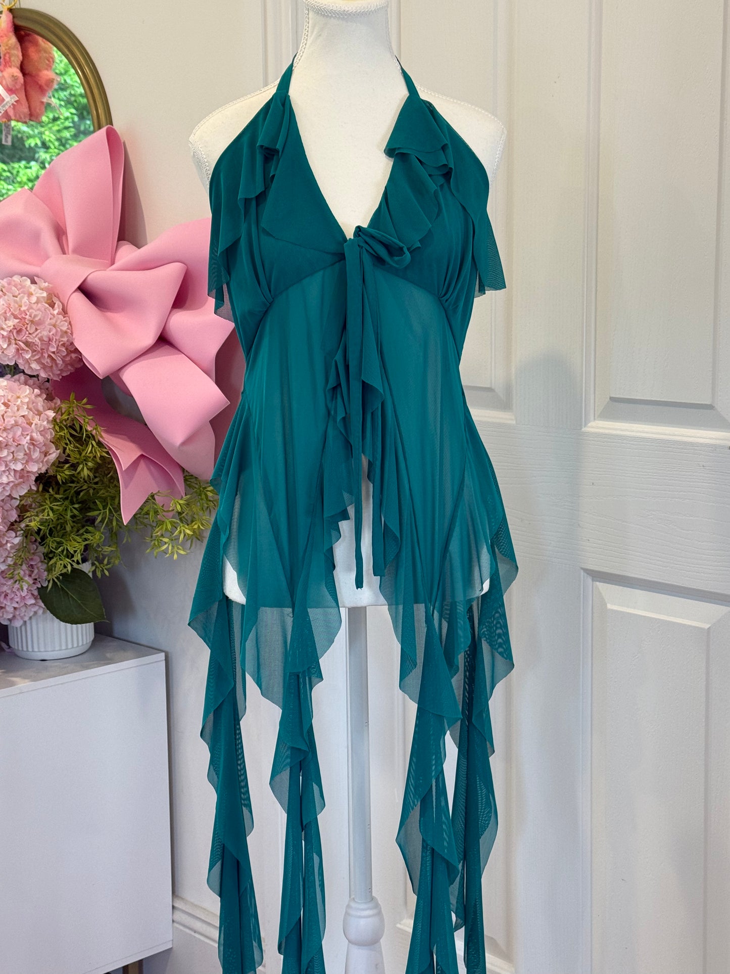 Jellyfish Overdress - Emerald Tulle Mesh