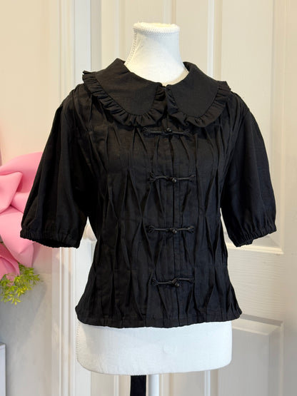 Eloise Top - Black Linen
