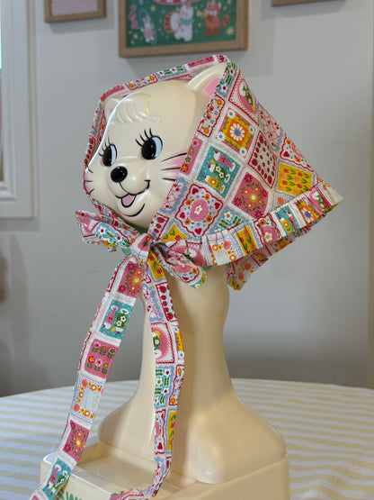 Babushka Scarf - Melon Soda Patchwork Japanese Cotton