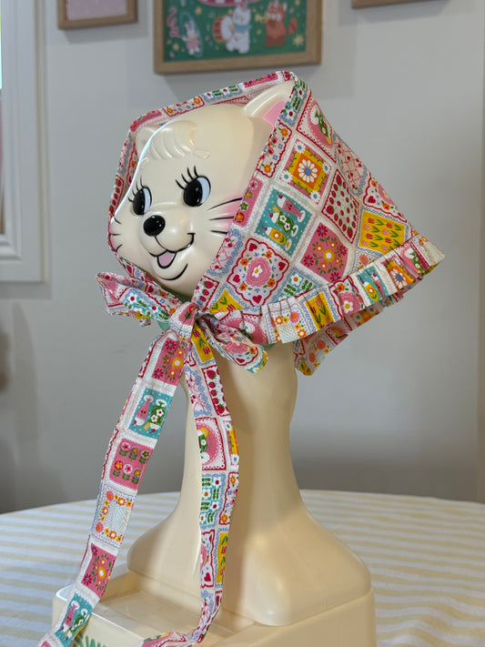 Babushka Scarf - Melon Soda Patchwork Japanese Cotton