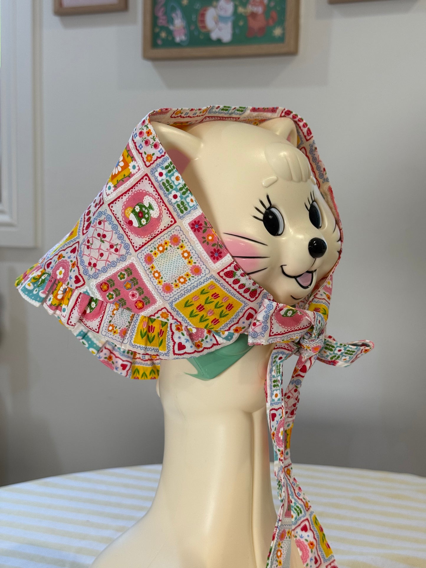Babushka Scarf - Melon Soda Patchwork Japanese Cotton
