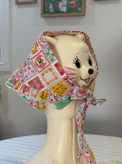 Babushka Scarf - Melon Soda Patchwork Japanese Cotton