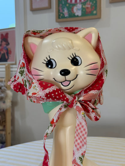 Babushka Scarf - Strawberry Patchwork Japanese Cotton