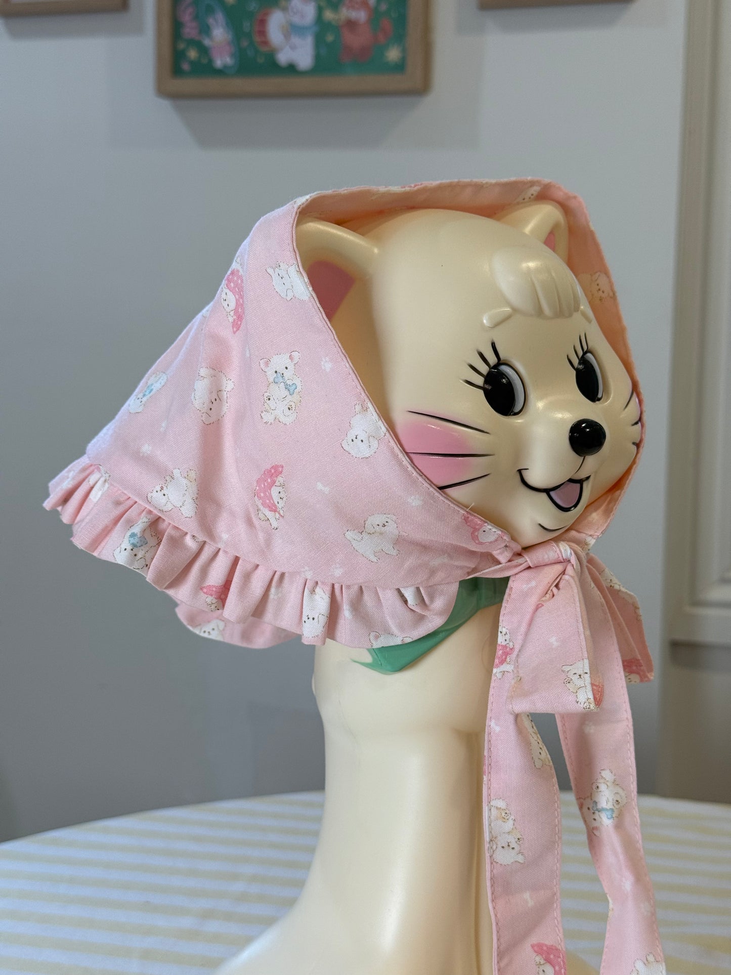 Babushka Scarf - Cute Dogs Japanese Cotton
