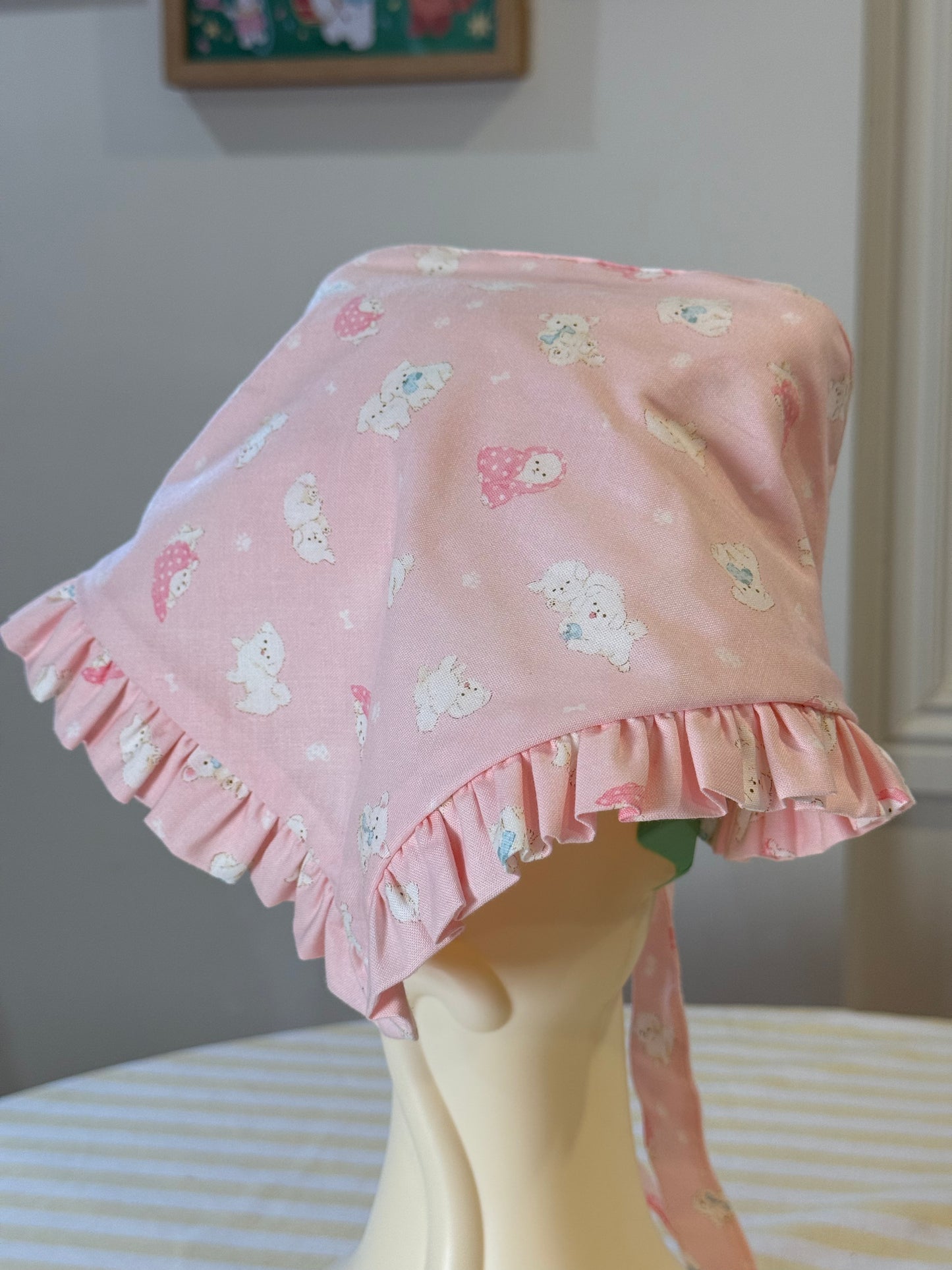Babushka Scarf - Cute Dogs Japanese Cotton