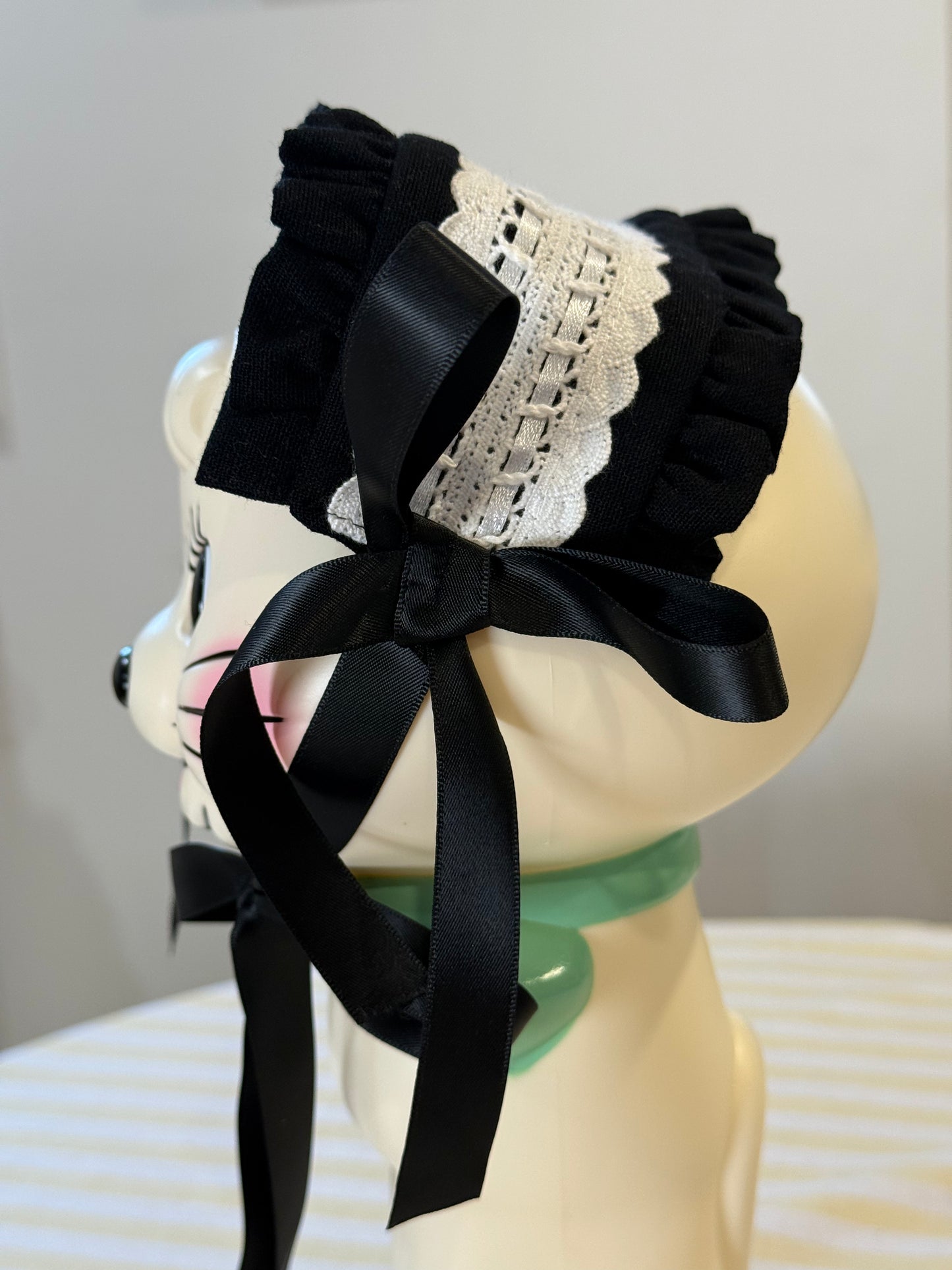 Headdress - Black Linen