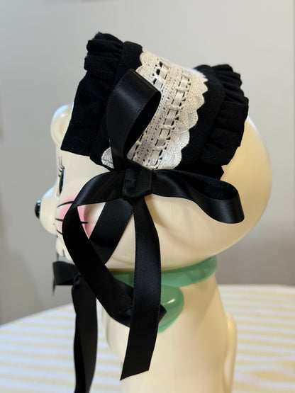 Headdress - Black Linen