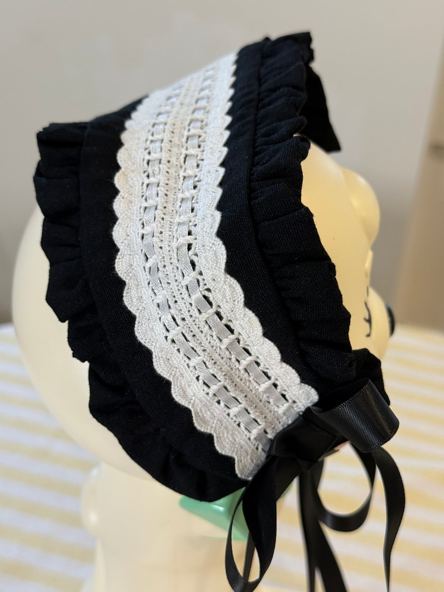 Headdress - Black Linen