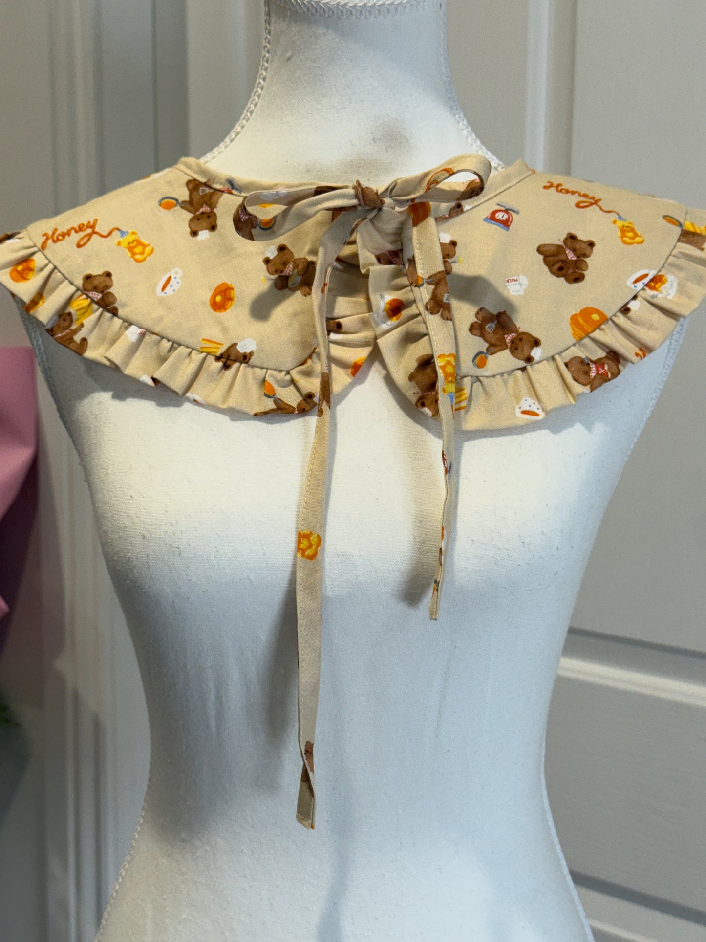 Sailor collar - Tea Time Bear Japanese Cotton