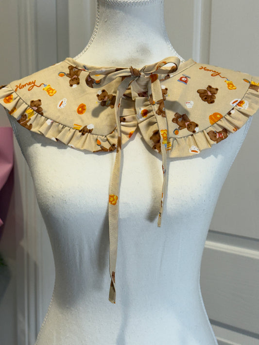 Sailor collar - Tea Time Bear Japanese Cotton