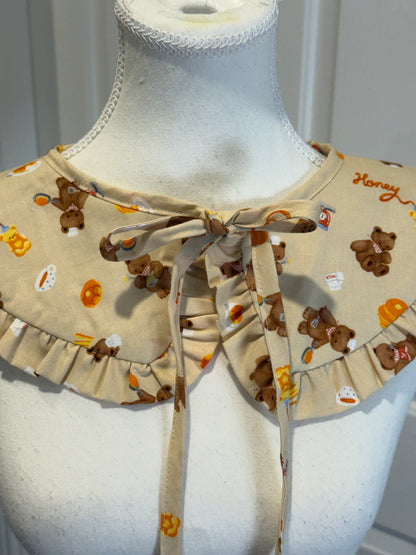 Sailor collar - Tea Time Bear Japanese Cotton