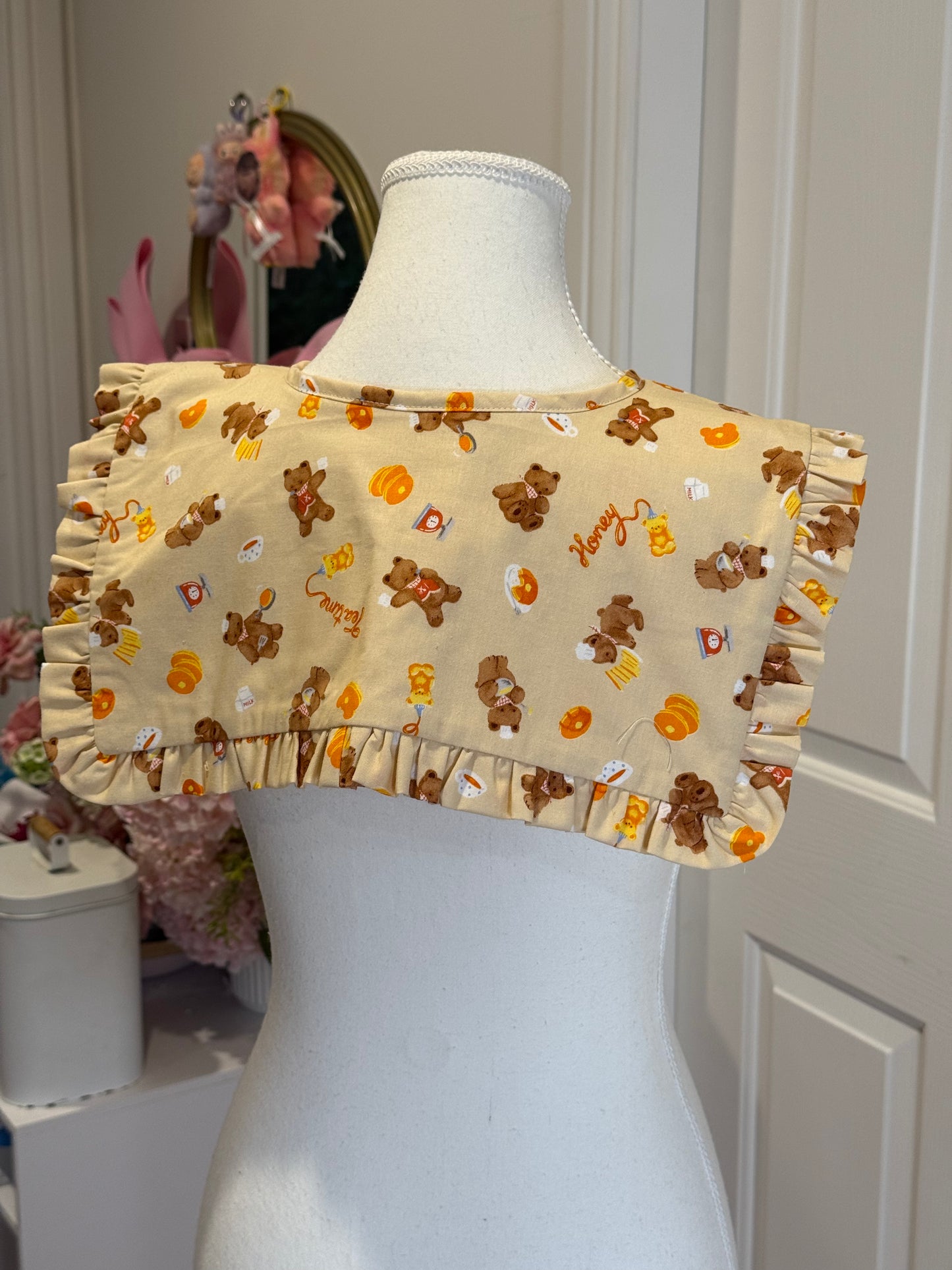 Sailor collar - Tea Time Bear Japanese Cotton