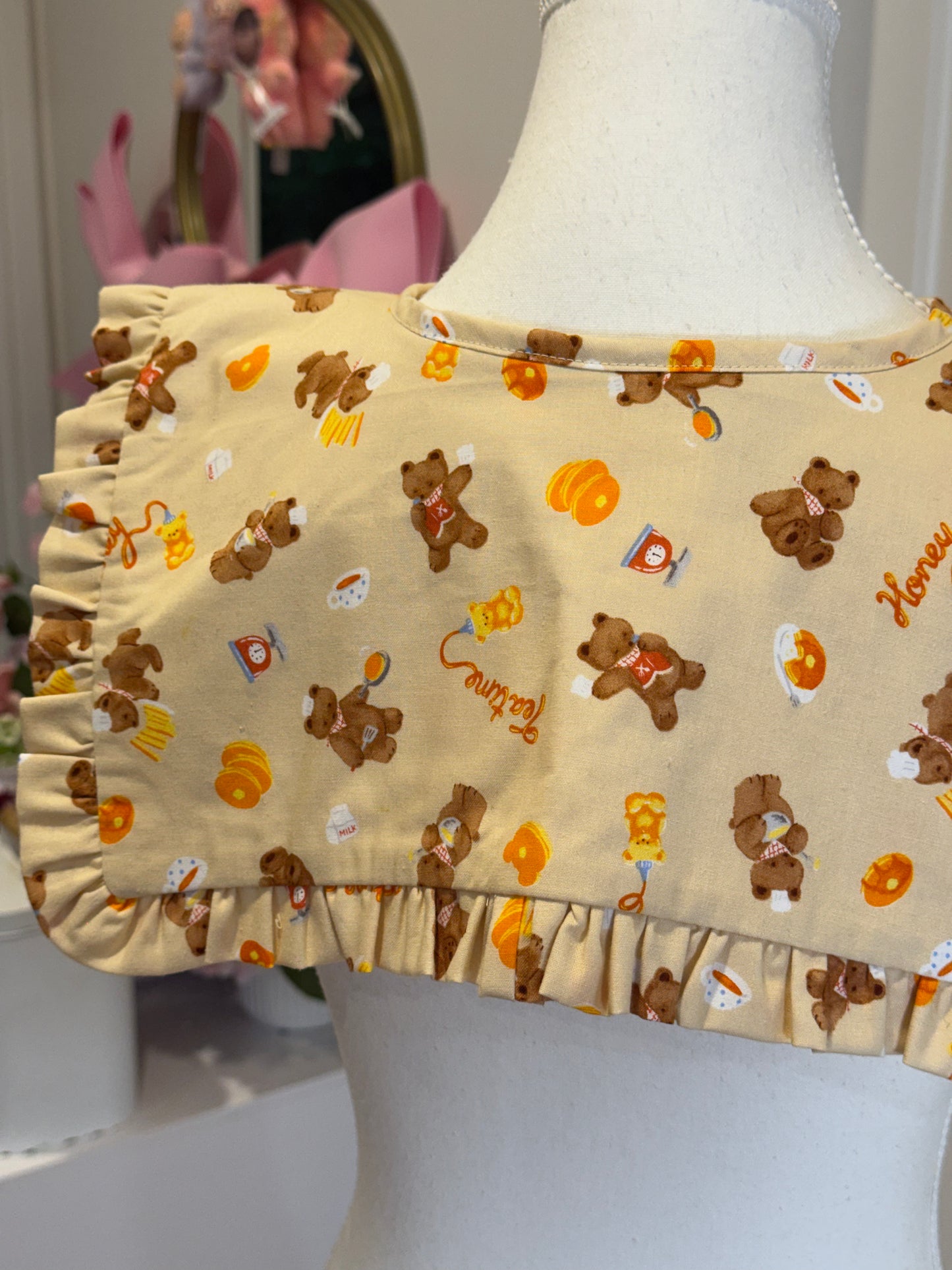 Sailor collar - Tea Time Bear Japanese Cotton