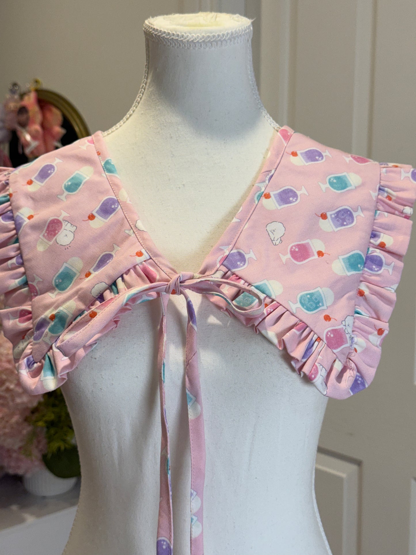 Mini Madoka collar - Bichon Melon Soda Japanese Cotton