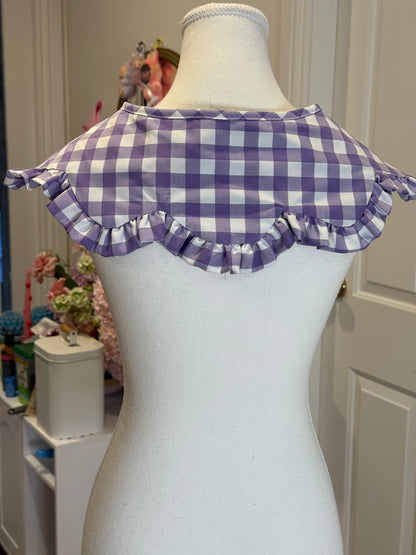 Flower collar - Purple Check Cotton x Poly