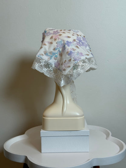 Babushka Scarf - Multicolour Sequin Floral