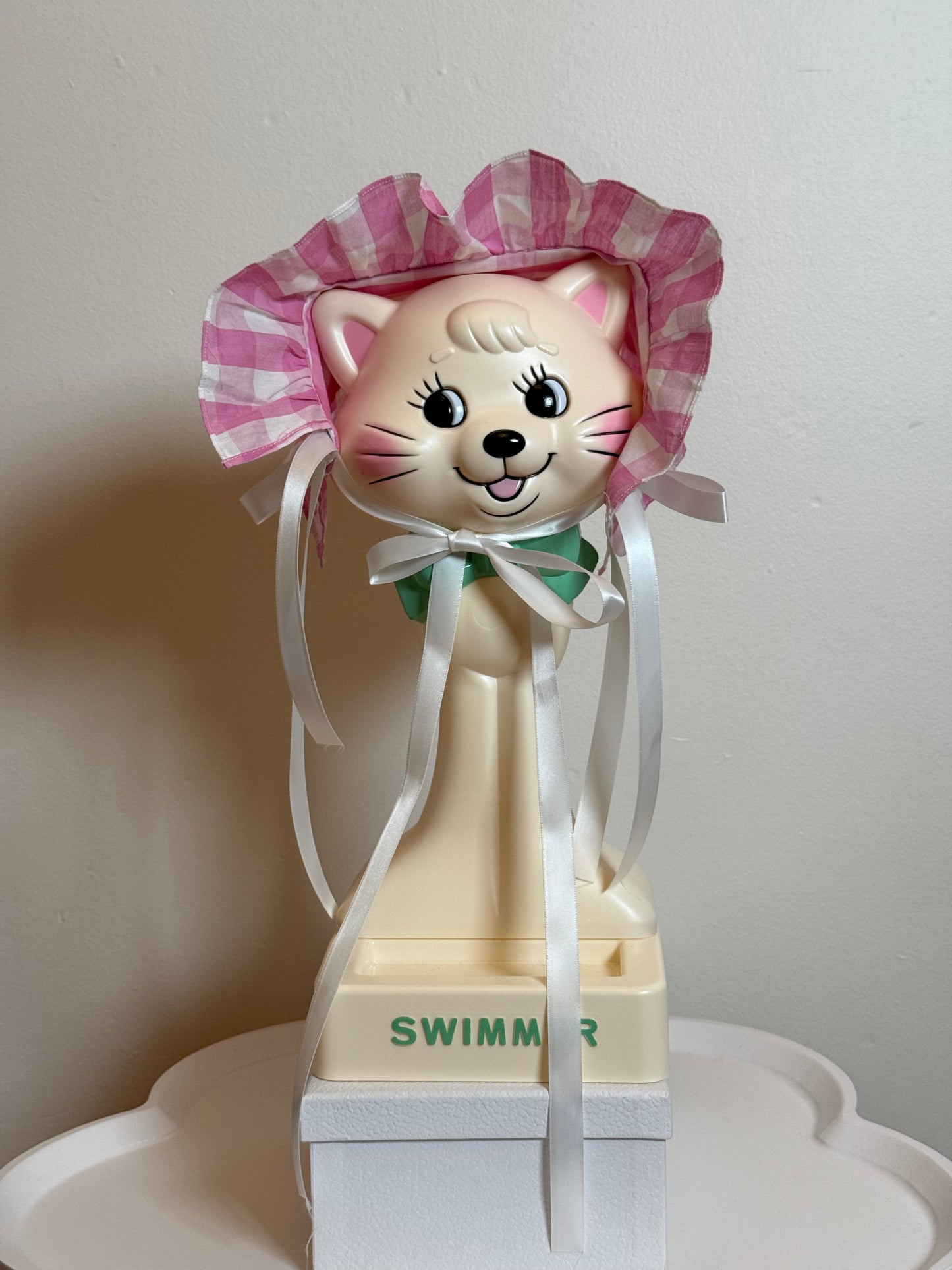 Headdress - Pink Gingham Cotton