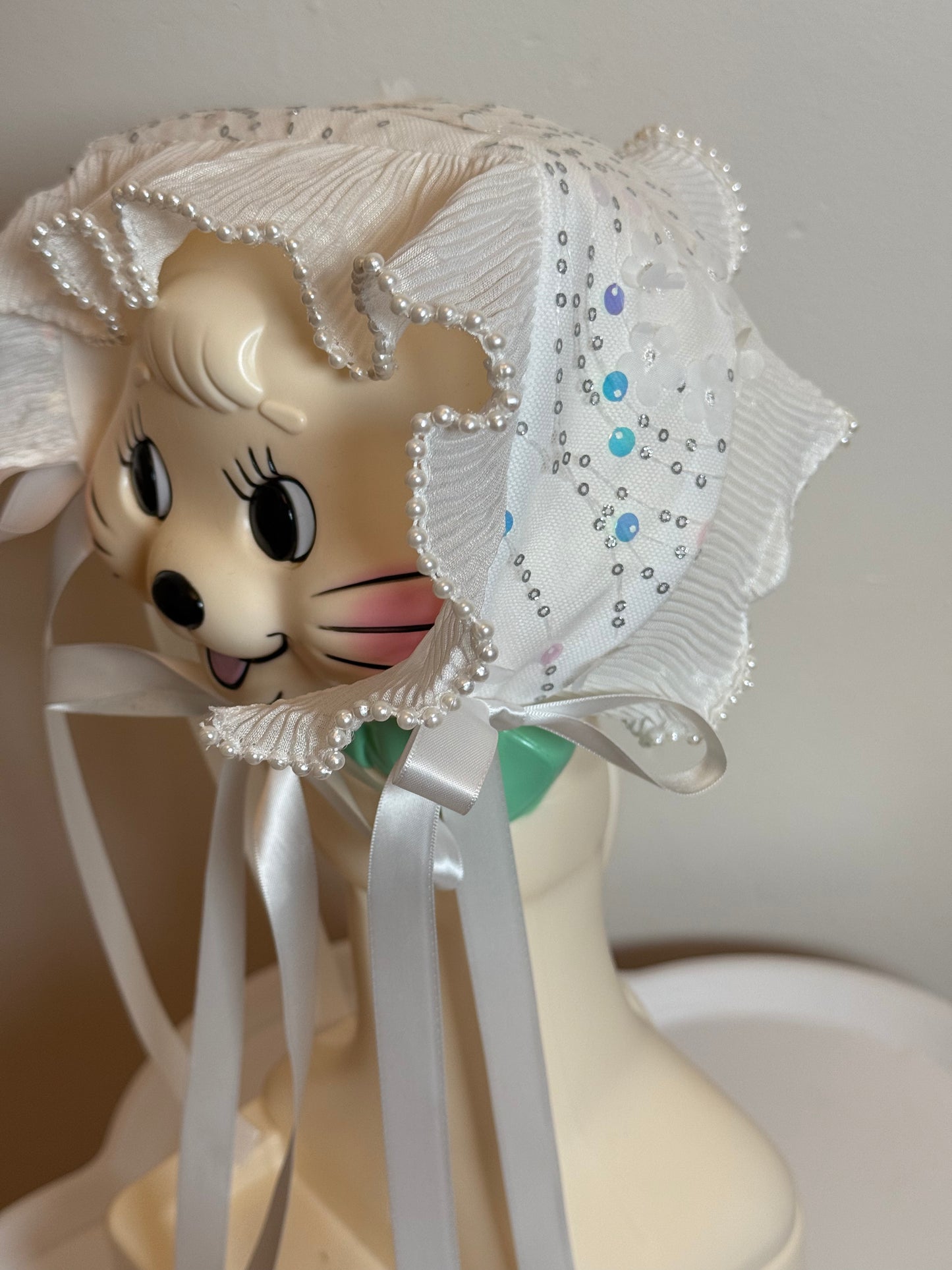 Headdress - White Sequin Floral