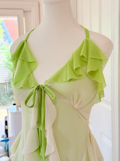 Duotone Jellyfish Overdress - Ivory x Green Tulle Mesh