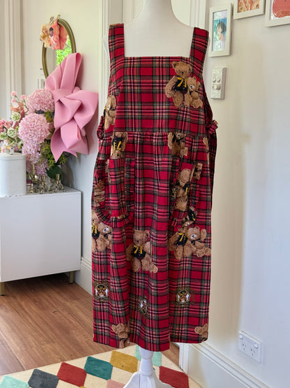 Maru apron - Bear Tartan Cotton