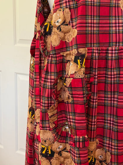 Maru apron - Bear Tartan Cotton