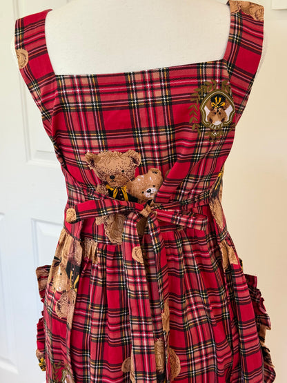 Maru apron - Bear Tartan Cotton