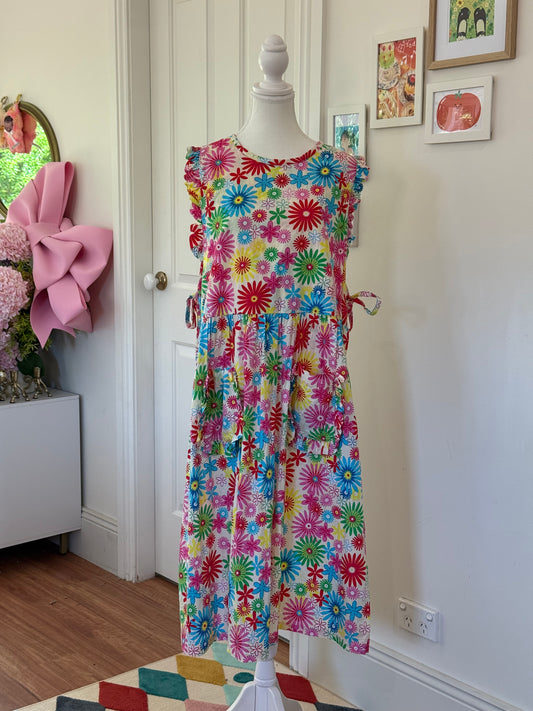 Maru apron - Bold Floral Cotton