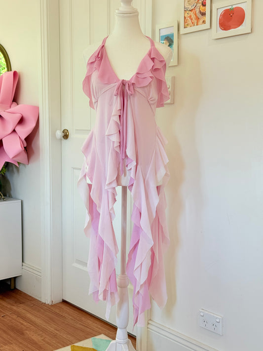 Duotone Jellyfish Overdress - Baby Pink x Dusty Pink Tulle Mesh