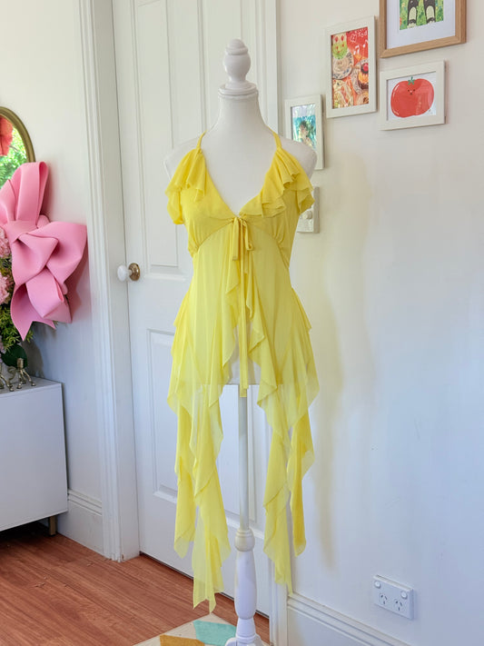 Jellyfish Overdress - Yellow Tulle Mesh