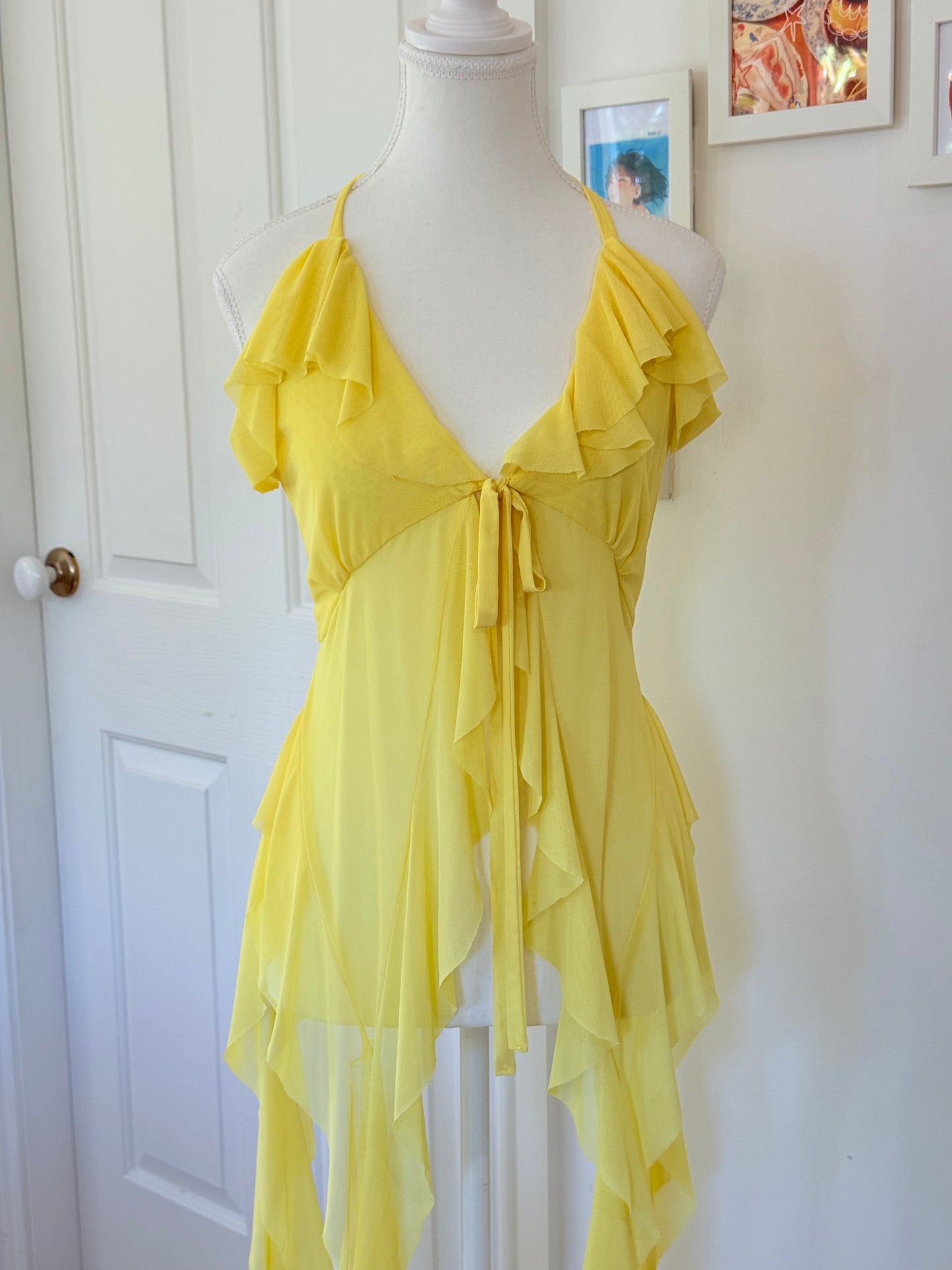 Jellyfish Overdress - Yellow Tulle Mesh