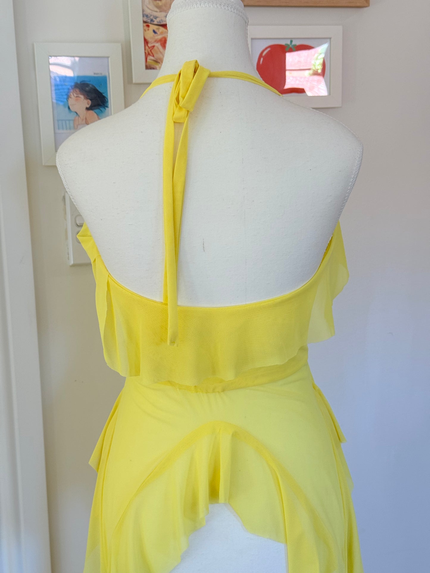 Jellyfish Overdress - Yellow Tulle Mesh