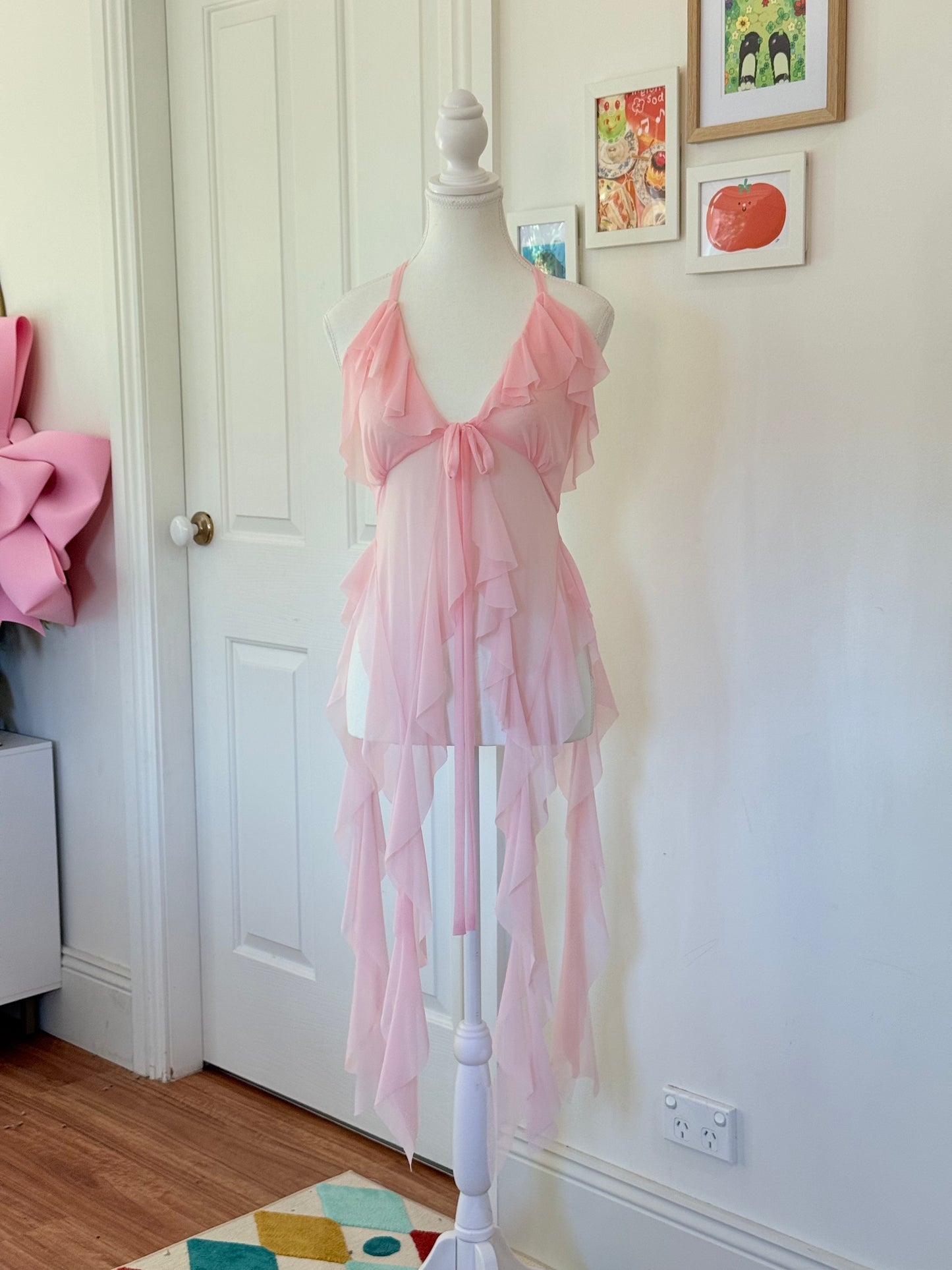 Jellyfish Overdress - Baby Pink Tulle Mesh