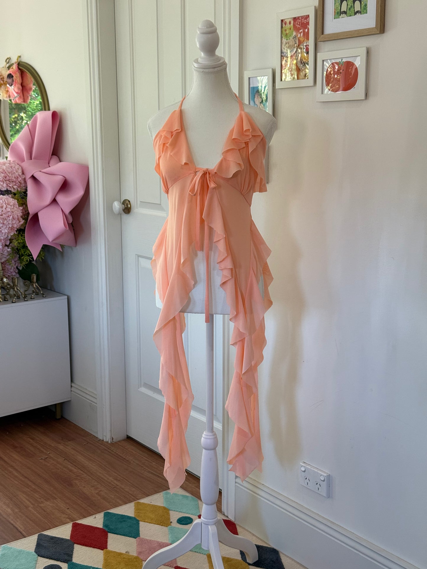 Jellyfish Overdress - Peach Tulle Mesh