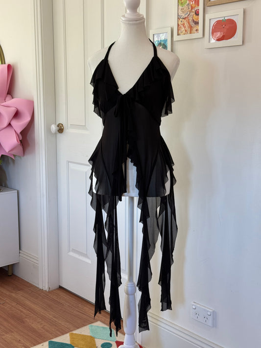 Jellyfish Overdress - Black Tulle Mesh