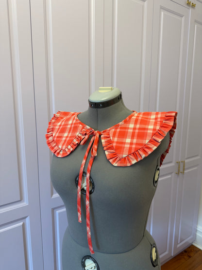 Sailor collar - Red Picnic Check Cotton x Poly