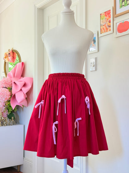 Aiko skirt - Red x Pink Cotton x Poly