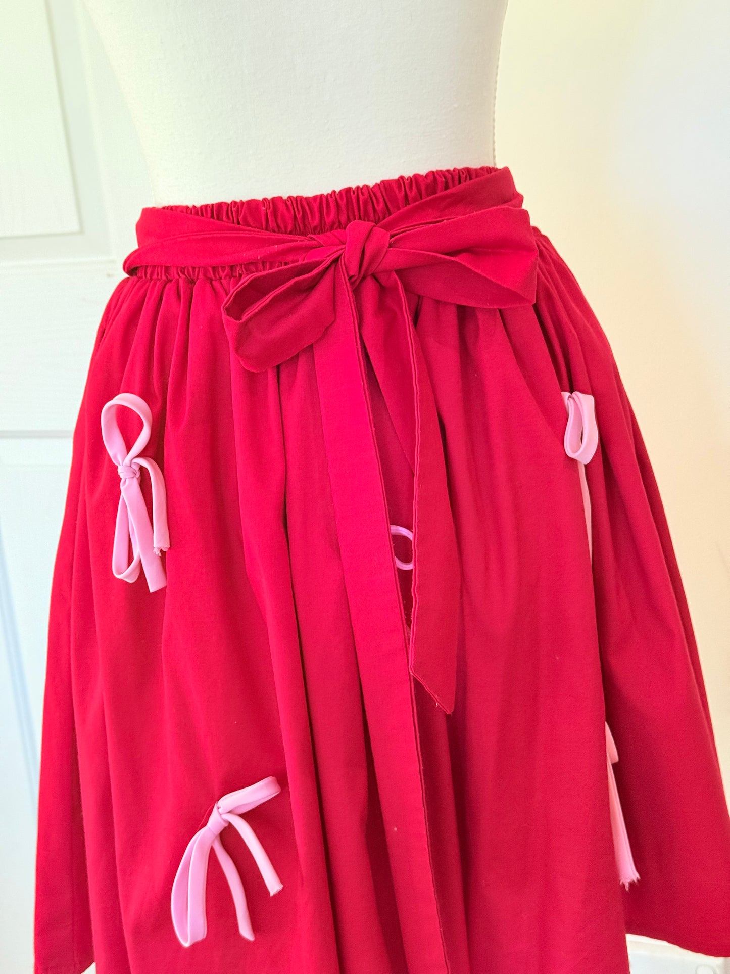 Aiko skirt - Red x Pink Cotton x Poly