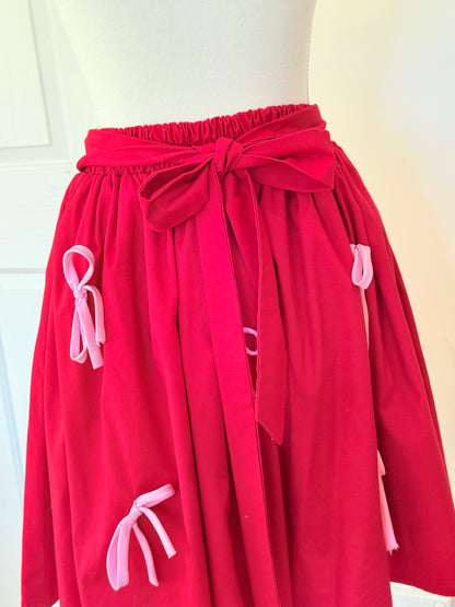 Aiko skirt - Red x Pink Cotton x Poly